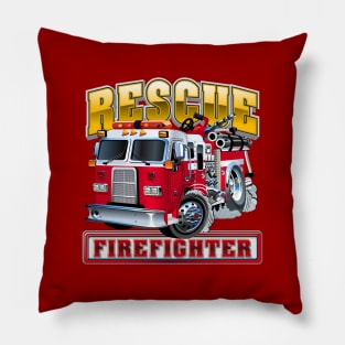 Cartoon Fire Truck Pillow