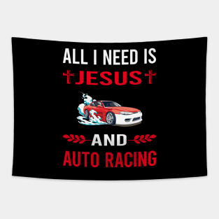 I Need Jesus And Auto Racing Automotive Autosport Tapestry