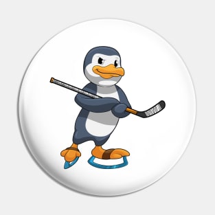 Penguin at Ice hockey with Ice hockey stick Pin