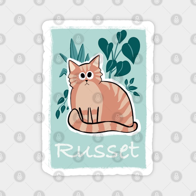 Russet the chonky orange cat Magnet by ameemax