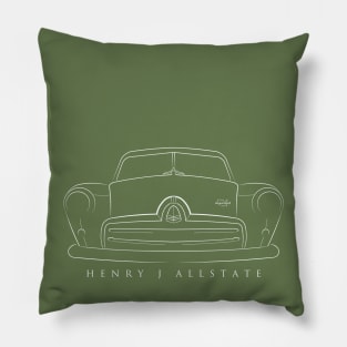 Kaiser Henry J Allstate - front stencil, white Pillow