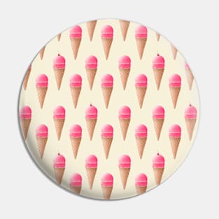 Strawberry Ice Cream Pattern - Cream Pin