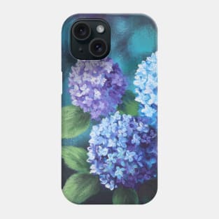 Botanical Nature Summer Garden Flower Painting Purple Blue Hydrangea Phone Case