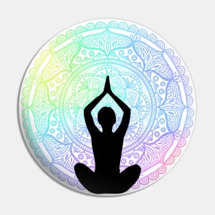 Rainbow Yoga Mandala Pin