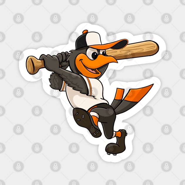 The Oriole Bird Mascot Baltimore Baseball Magnet by GAMAS Threads