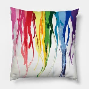 Rainbowfall Melting Rainbow Colors Pillow