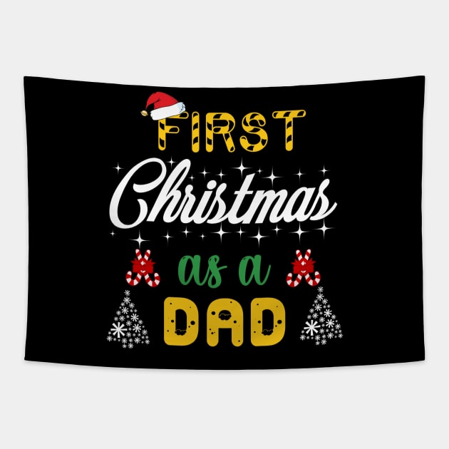 First Christmas as a dad Tapestry by NAM Illustration