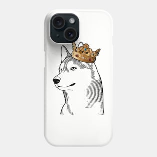 Siberian Husky Dog King Queen Wearing Crown Phone Case