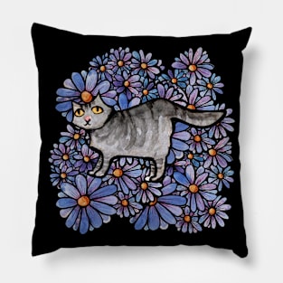 Grey Kitty Gardens Pillow