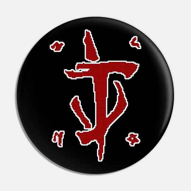 Eternal Slayer (Pixels with White Outline) Pin by InfinityTone