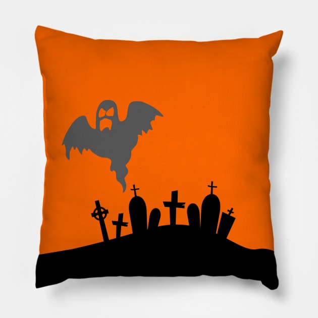 Halloween Graveyard Pillow by joyandgrace
