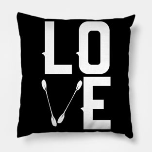 Canoeing Love Heart River Racing Canoe Pillow