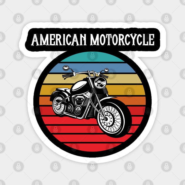 Motorcycle Vintage Sunset Magnet by JeffDesign