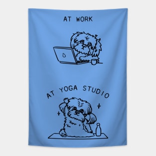 At Work, At Yoga Studio Tapestry