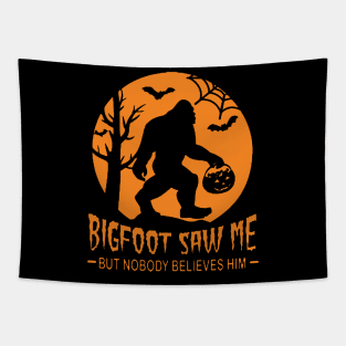 Bigfoot Saw Me - Halloween Orange Tapestry