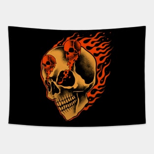 Skull fire Tapestry