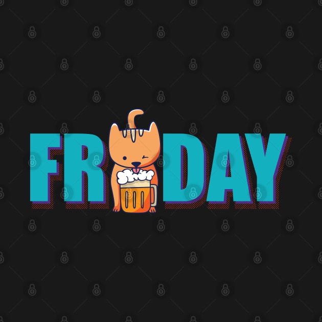 Funny Cat Drinking Beer on Friday by mai jimenez