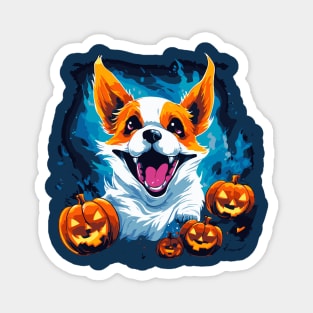 Corgi halloween ghost dog Magnet