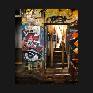 Graffiti and doorway, Melbourne T-Shirt