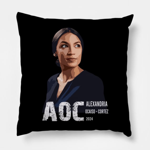 Alexandria Ocasio Cortez 2024 Pillow by onyxicca liar