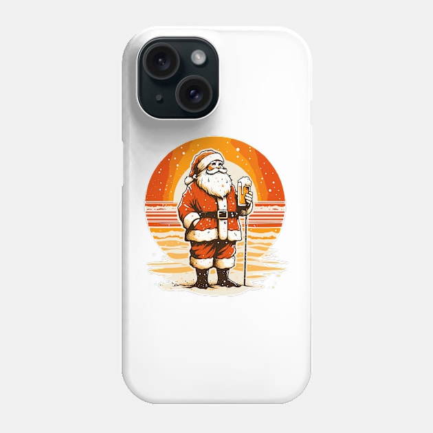 Santa drink beer Phone Case by Yopi