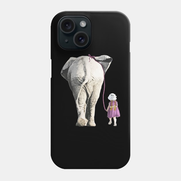 Animals lovers, a lovely story of friendship between a child and an elephant Phone Case by Collagedream