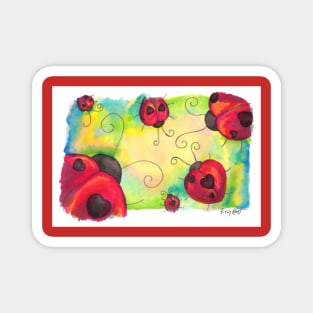 Colorful Love Ladybugs Magnet