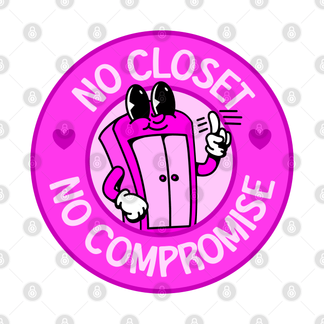 No Closet No Compromise - Cute Pink Cartoon by Football from the Left