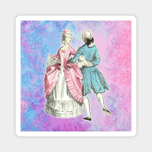 French nobility dance watercolor Magnet