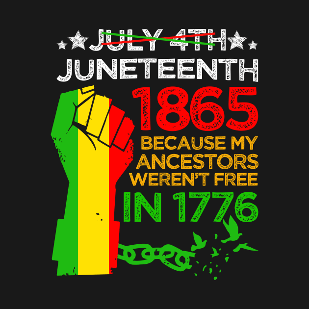 Juneteenth Day 1865 My Ancestors Weren't Free In 1776 by drag is art