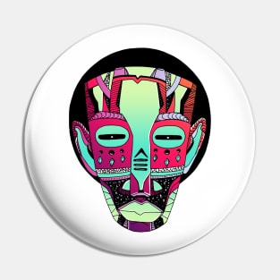 Blue Red Blend African Mask No 3 Pin