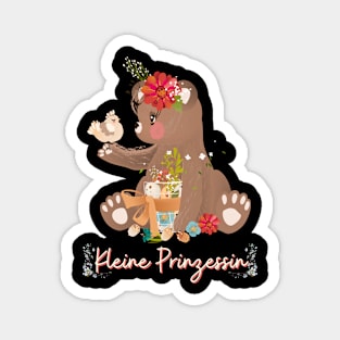 Teddy Bär Kleine Prinzessin Blumen Süß Magnet