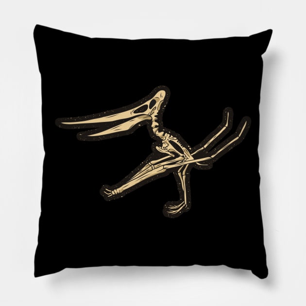 Flying Pteranodon Skeleton T-shirt, Winged Prehistoric Dino Shirt, Dinosaur Bones Tshirt, Paleontologist Tee, Pterosaur Pillow by theglaze