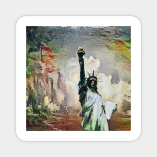 statue of liberty original color Magnet