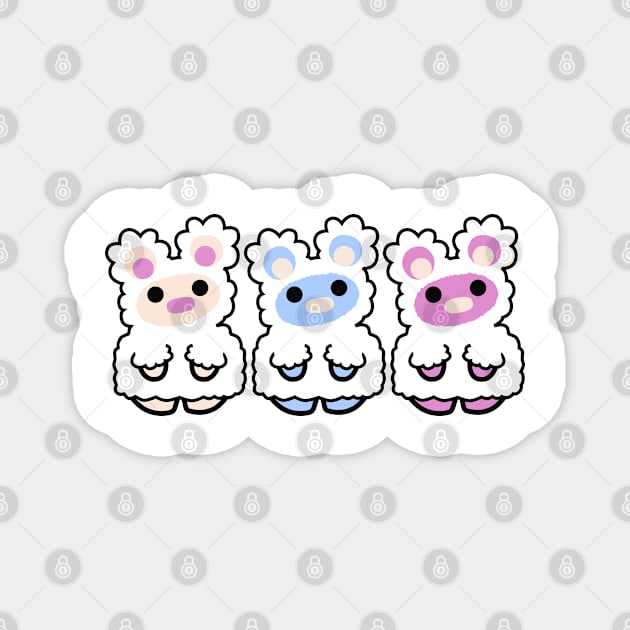 Three Chibis (Sheepish) Magnet by Village Values