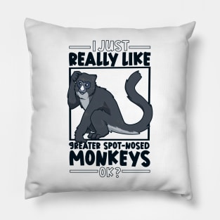 I just really love Greater Spot-Nosed Monkeys Pillow