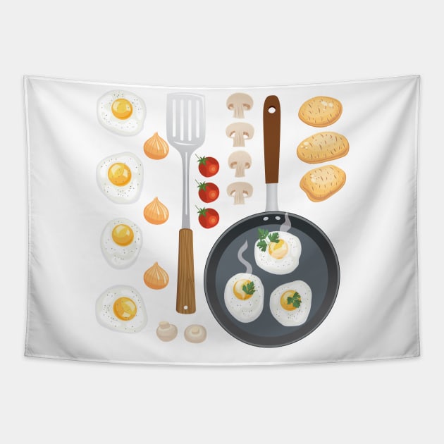 Food Flat Lay Tapestry by SWON Design