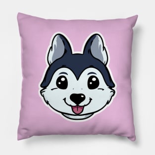 Kawaii Husky Dog Lover Puppy Retro Pillow