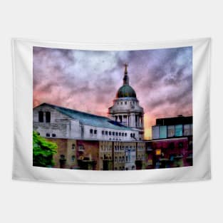 Old Bailey in London at Sunset Tapestry