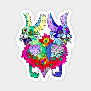 Twin Cats Bust Magnet