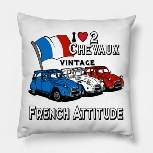 I Love 2 Chevaux Pillow