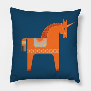 Scandinavian Fairy Tale Gray + Orange Pillow