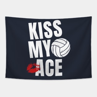 Kiss My Ace Volleyball Funny Sayings Tapestry