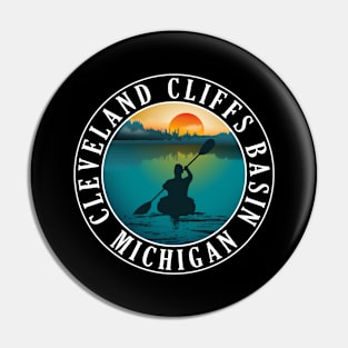 Cleveland Cliffs Basin Kayaking Michigan Sunset Pin