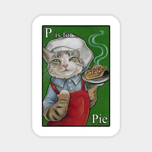 P is for Pie - Black Outlined Version Magnet