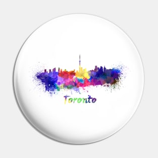 Toronto skyline in watercolor Pin
