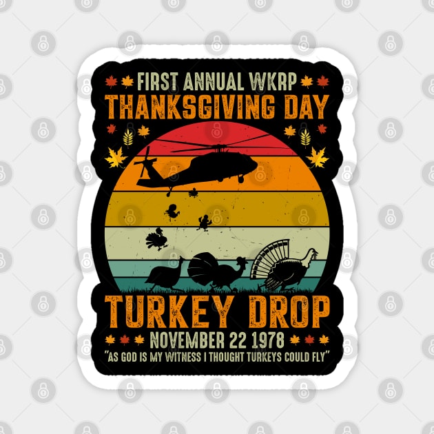 Thanksgiving WKRP Turkey Drop Magnet by Hays Robert Print