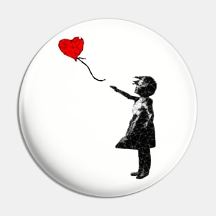 Low Poly Banksy Ballon Girl Pin