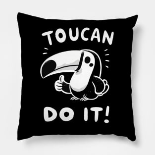 You can do it Tropical Toucan (Back Print) Pillow