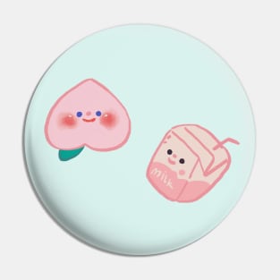 cute kawaii pastel pink peach and strawberry milk Pin